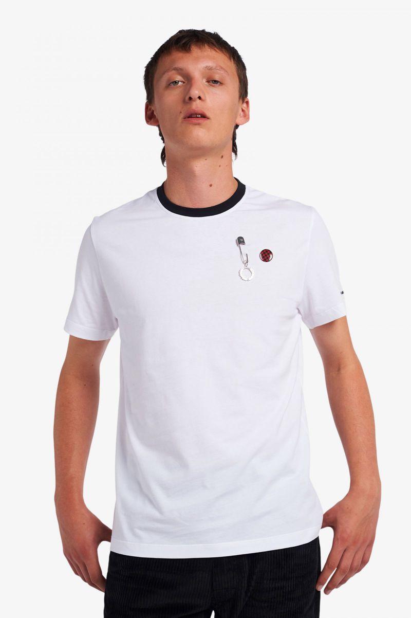 White Fred Perry SM1949 Men\'s T Shirts | PH 1758MQZA